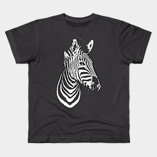 Zebra - White on Charcoal Kids T-Shirt